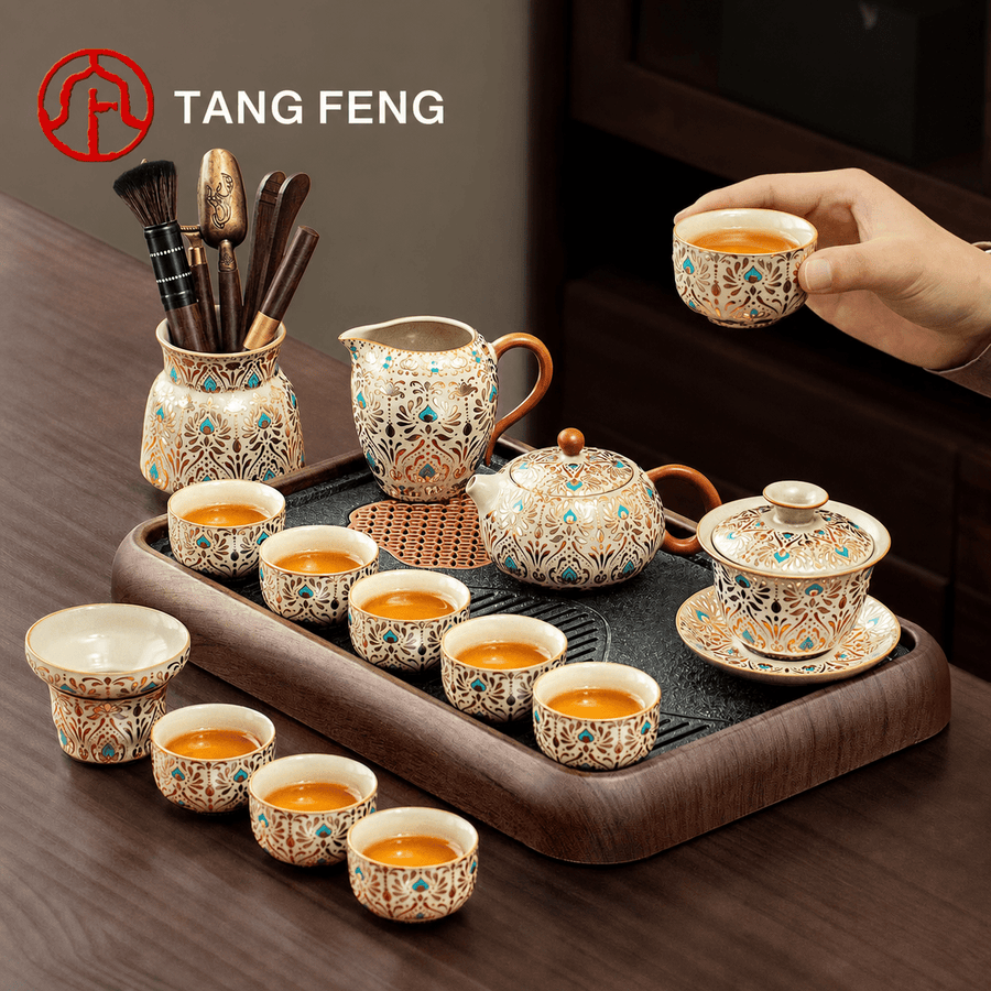 Dunhuang Phoenix Ru Kiln Ceramic Gongfu Tea Set - Real Puerh Tea