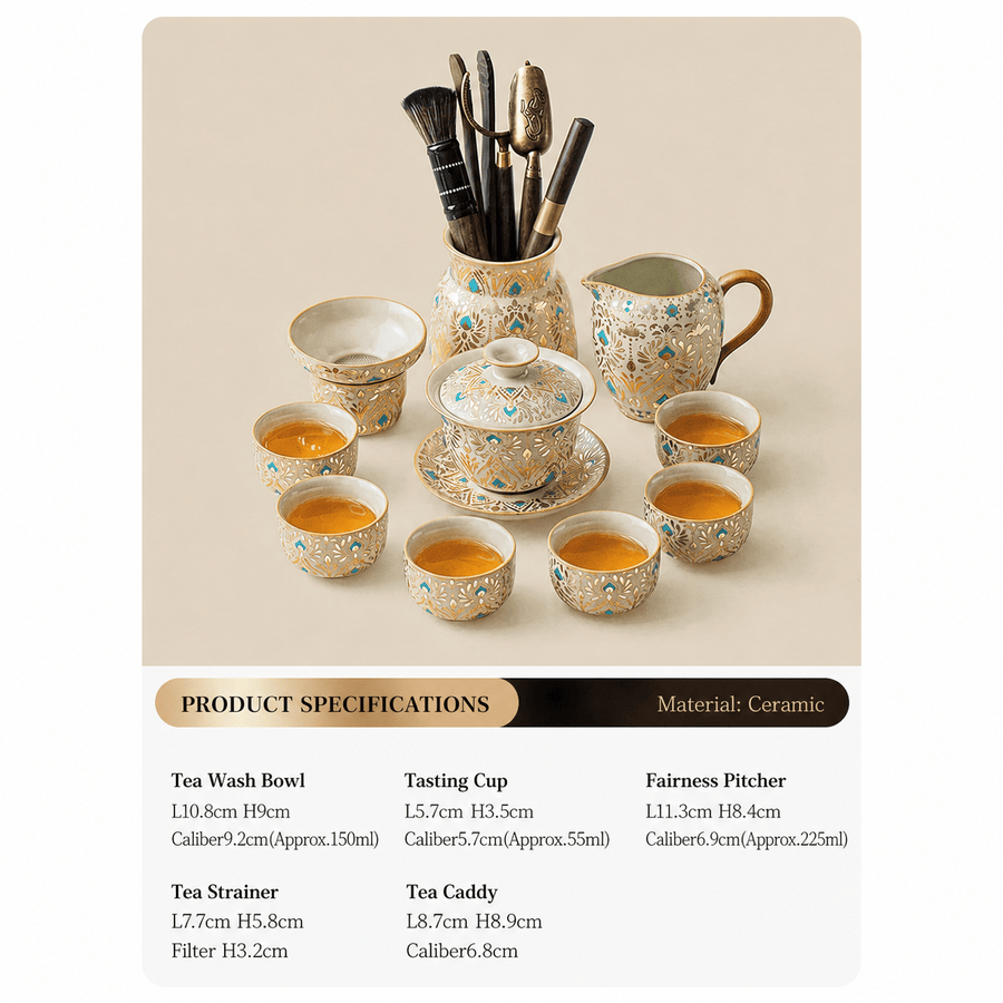 Dunhuang Phoenix Ru Kiln Ceramic Gongfu Tea Set - Real Puerh Tea